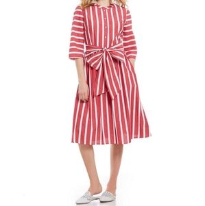 Daniel Cremieux Red Stripe Cotton Dress